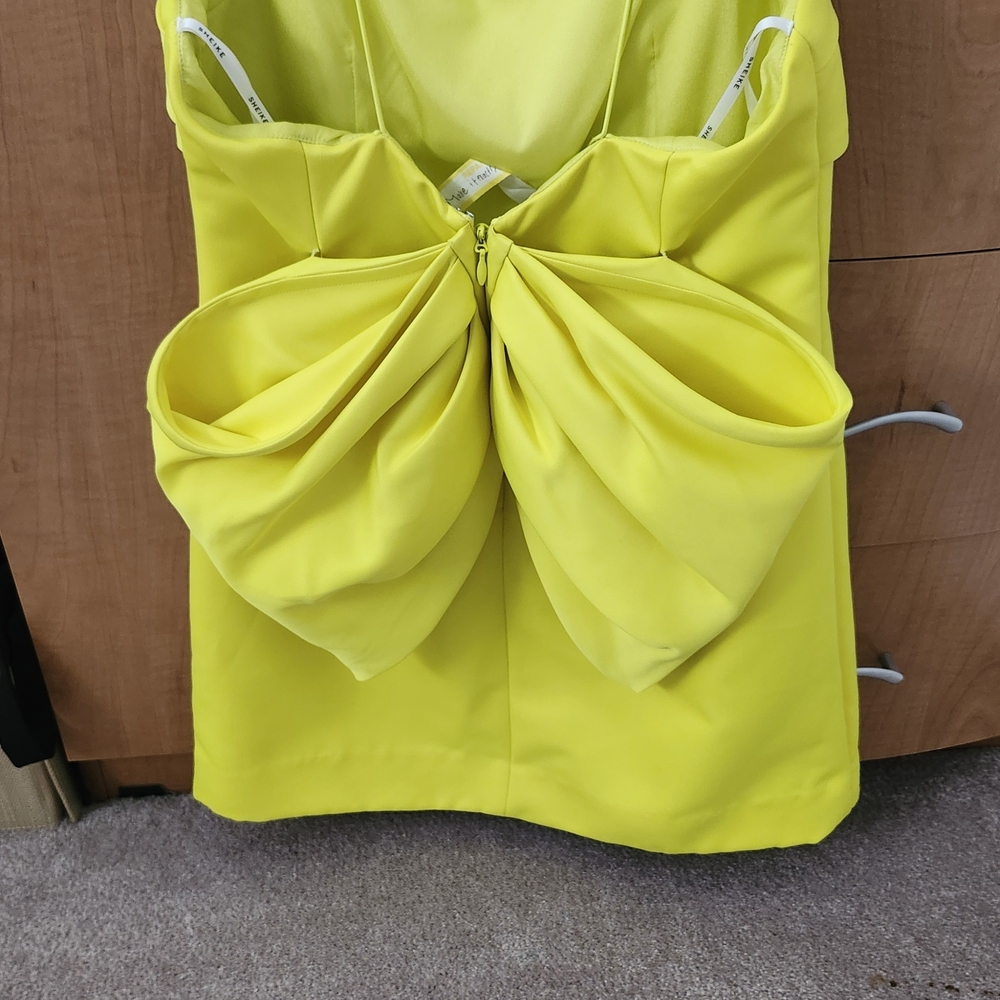Sheike Vibrant Yellow Bow Back Mini Dress